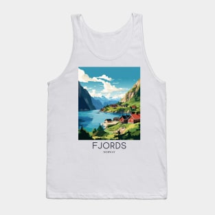 A Pop Art Travel Print of the Fjords - Norway Tank Top